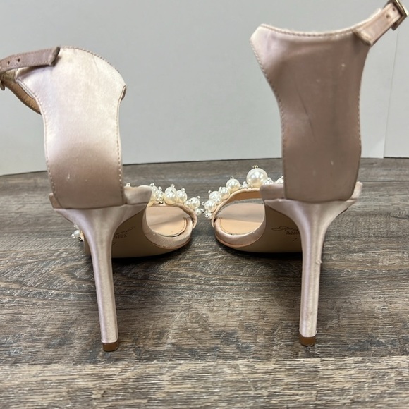 Jewel Badgley Mischka LASSIE Open Toe Stiletto Heels Size 7 - Picture 6 of 12